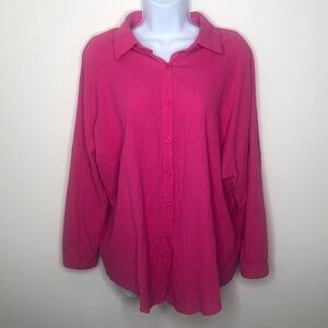 Women’s Shein Curve Matching Pajamas Button Down Shirt and Shorts Set